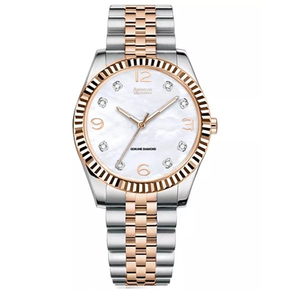 New AMERICAN EXCHANGE Diamond-Accent Two-Tone  Watch - Picture 1 of 8
